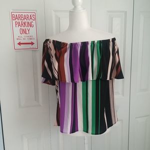 BAR III Off or On the shoulder crop top SZ Large